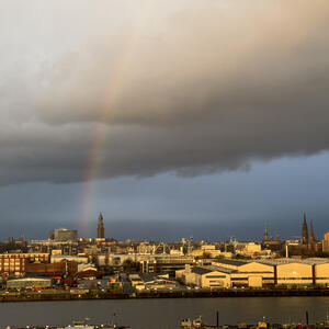 Naturstimmung an der Elbe in Hamburg